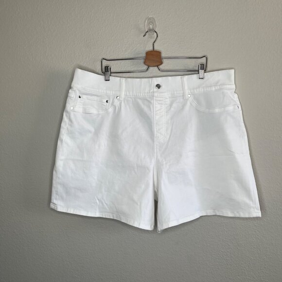 Spanx Womens Plus size White Denim Slimming High Waisted  Jean Shorts 3X - Picture 3 of 9